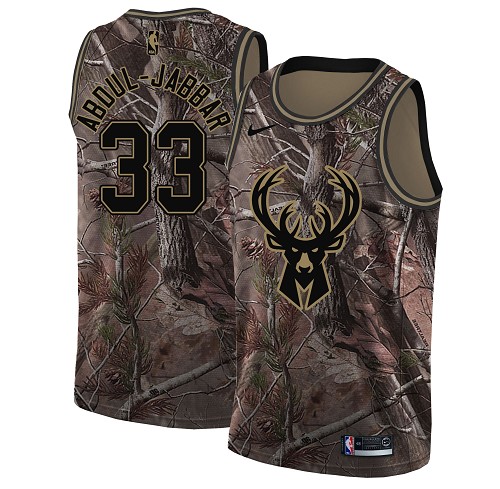 Nike Bucks #33 Kareem Abdul-Jabbar Camo NBA Swingman Realtree Collection Jersey