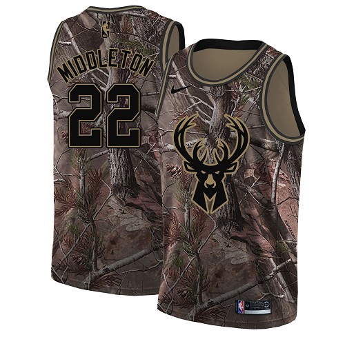 Nike Bucks #22 Khris Middleton Camo NBA Swingman Realtree Collection Jersey