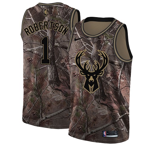 Nike Bucks #1 Oscar Robertson Camo NBA Swingman Realtree Collection Jersey