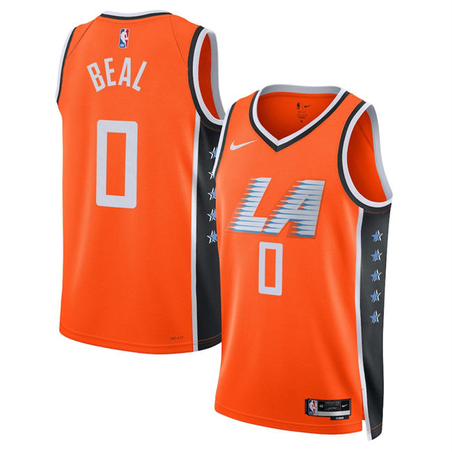 Men's Los Angeles Clippers #0 Bradley Beal Orange 2025 26 City Edition Stitched Jersey