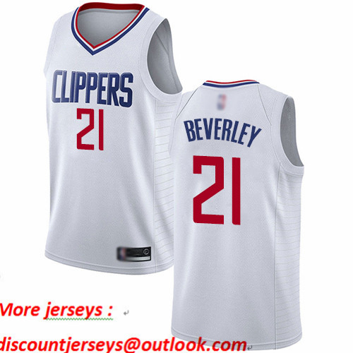 Clippers #21 Patrick Beverley White Basketball Swingman Association Edition Jersey