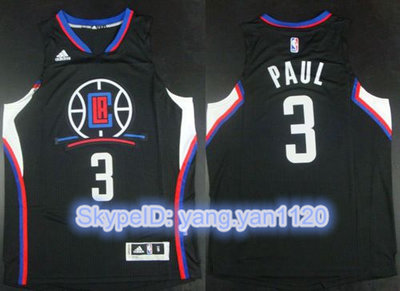 Clippers #3 Chris Paul Black Climacool Stitched NBA Jersey