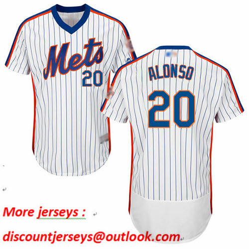 Mets #20 Pete Alonso White(Blue Strip) Flexbase Authentic Collection Alternate Stitched Baseball Jersey