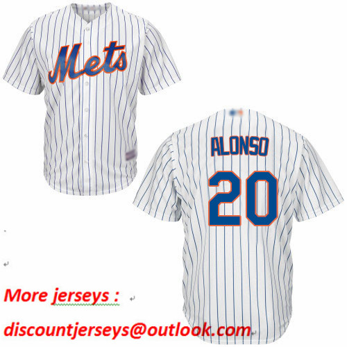 Mets #20 Pete Alonso White(Blue Strip) New Cool Base Stitched Baseball Jersey