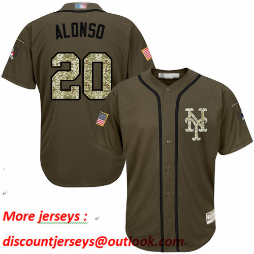 Mets #20 Pete Alonso Green Salute to Service Stitched Baseball Jersey