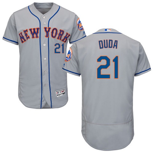 Mets #21 Lucas Duda Grey Flexbase Authentic Collection Stitched MLB Jersey