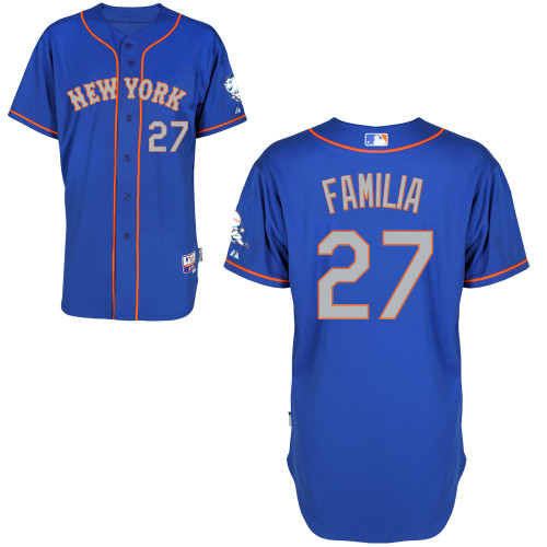 New York Mets #27 Familia jr Blue Authentic Personalized Alternate Road Jersey New York Mets #27 Familia jr Blue Authentic Personalized Alternate Road Jersey