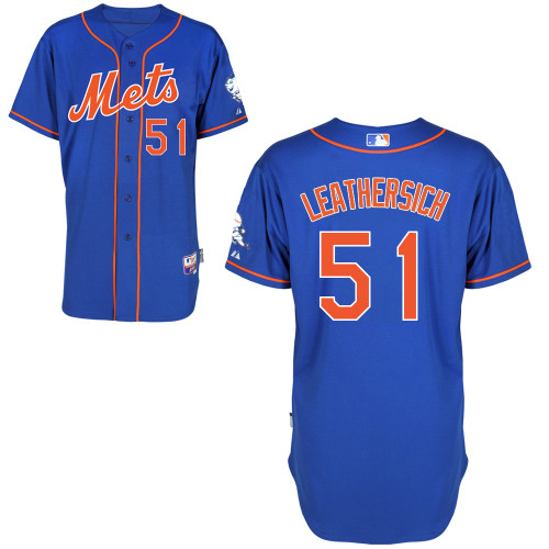 New York Mets #51 Leathersich Blue Authentic Personalized Alternate Home Jersey New York Mets #51 Leathersich Blue Authentic Personalized Alternate Home Jersey
