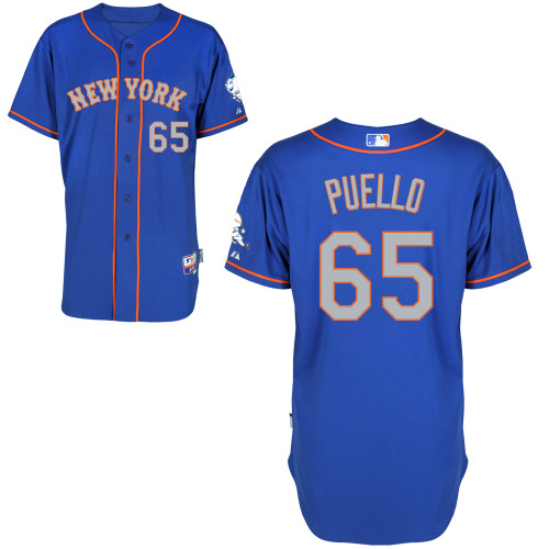 New York Mets #65 Puello Blue Authentic Personalized Alternate Road Jersey