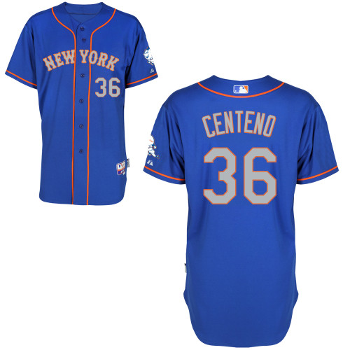 New York Mets #36 Centeno Blue Authentic Personalized Alternate Road Jersey