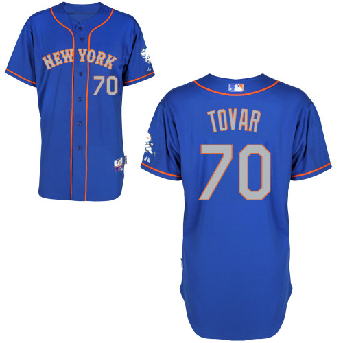 New York Mets #70 Tovar Blue Authentic Personalized Alternate Road Jersey