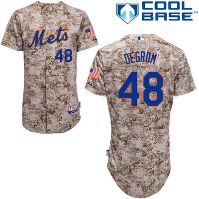 New York Mets #48 Degrom Authentic Personalized Alternate Camo Jersey