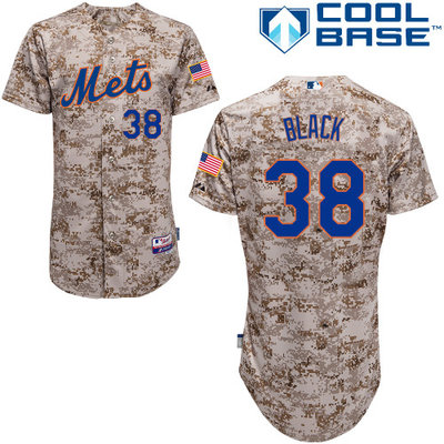New York Mets #38 Black Authentic Personalized Alternate Camo Jersey
