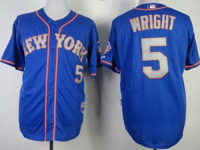 New York Mets 5 David Wright Blue Cool Base MLB Jerseys Grey Number New York Mets 5 David Wright Blue Cool Base MLB Jerseys Grey Number