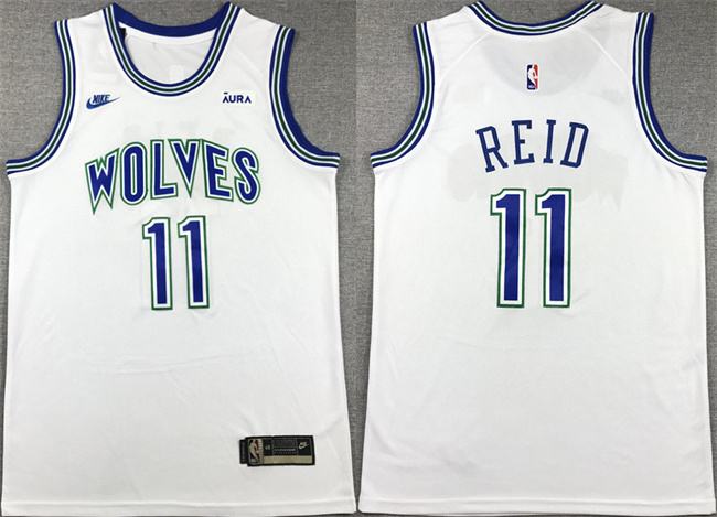 Men's Minnesota Timberwolves #11 Naz Reid White City Edition Stitched Jersey