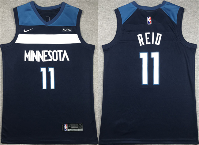 Men's Minnesota Timberwolves #11 Naz Reid Navy Icon Edition Stitched Jersey