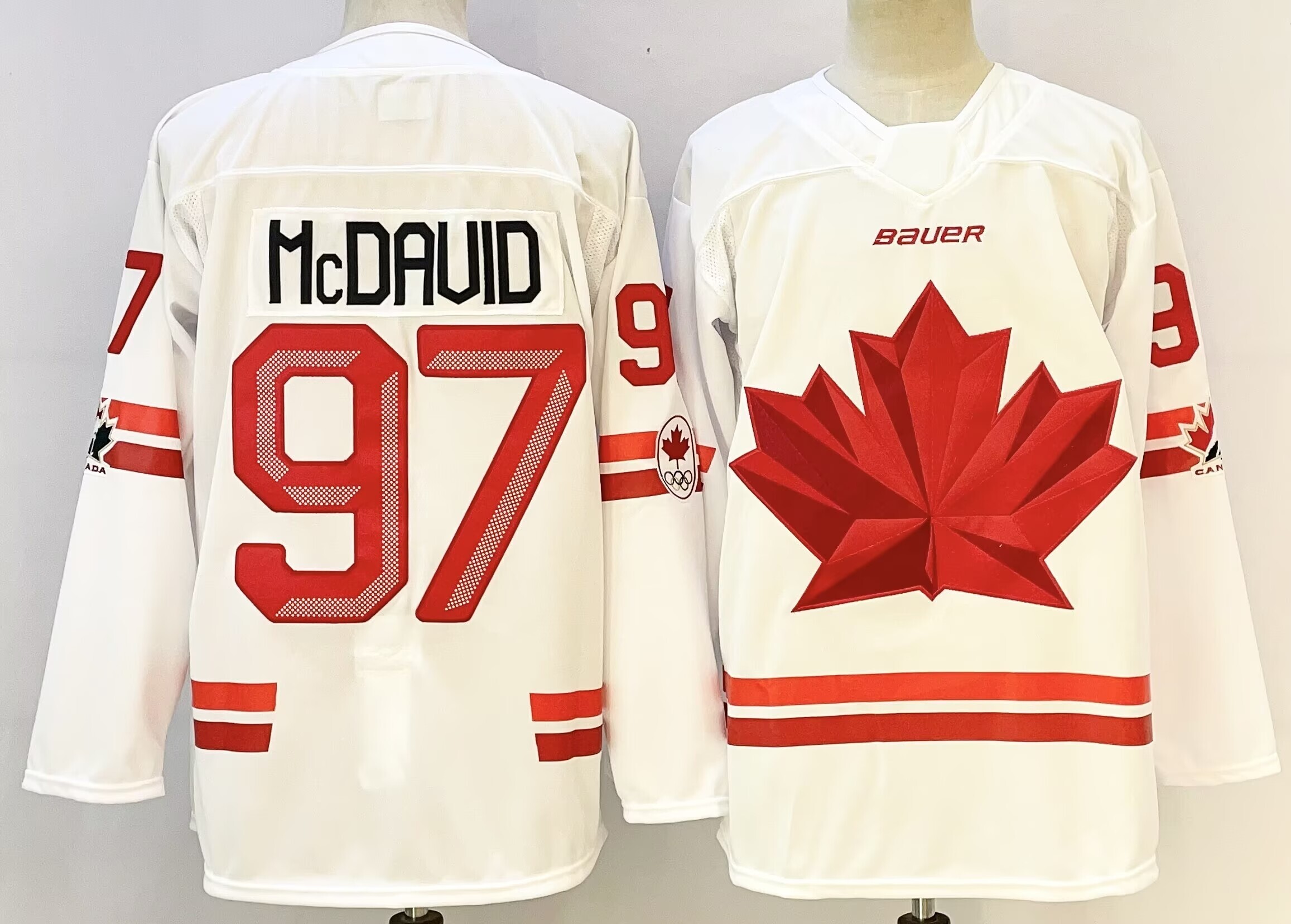 Men's Canada Hockey #97 Connor McDavid White Stitched Jersey Men's Canada Hockey #97 Connor McDavid White Stitched Jersey