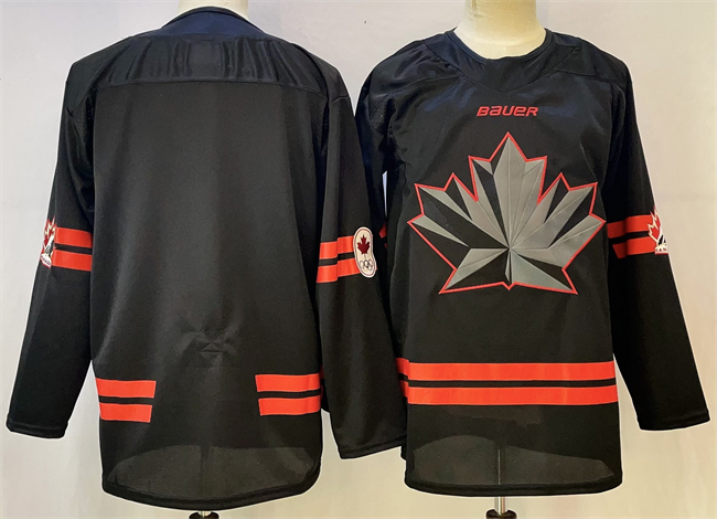 Men's Canada Hockey Blank Black Stitched Jersey Men's Canada Hockey Blank Black Stitched Jersey