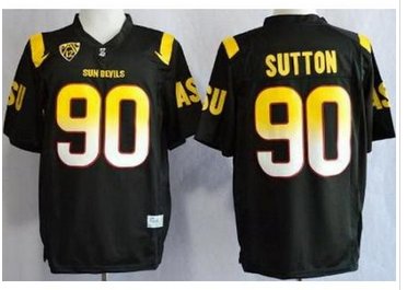 Arizona State Sun Devis (ASU) 90 Will Sutton Black NCAA Jerseys