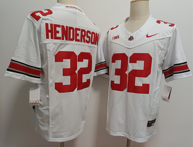 Men's Ohio State Buckeyes #32 TreVeyon Henderson White F.U.S.E. Limited Stitched Jersey Men's Ohio State Buckeyes #32 TreVeyon Henderson White F.U.S.E. Limited Stitched Jersey