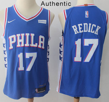 Nike 76ers #17 JJ Redick Blue NBA Authentic Icon Edition Jersey