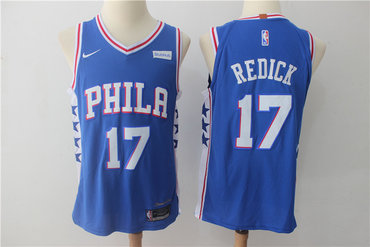 76ers 17 J.J. Redick Blue Nike Authentic Jersey