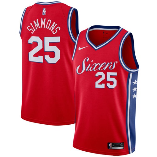 Nike 76ers #25 Ben Simmons Red Statement Edition NBA Swingman Jersey