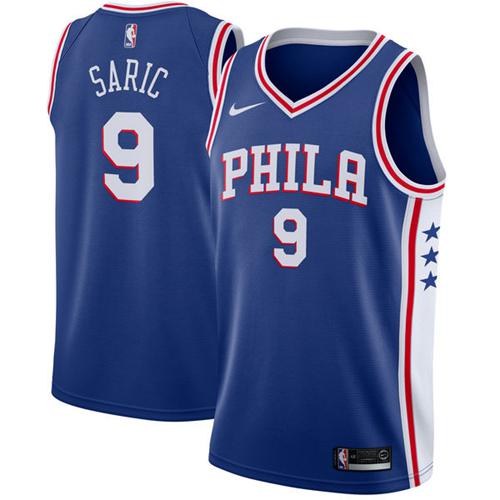 Nike 76ers #9 Dario Saric Blue NBA Swingman Jersey