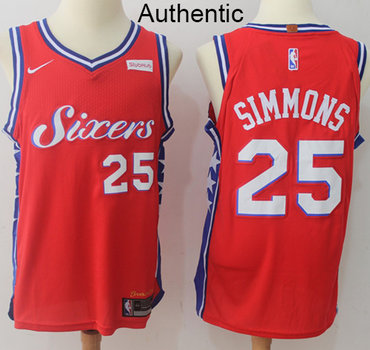 Nike 76ers #25 Ben Simmons Red Statement Edition NBA Swingman Jersey NBA Authentic Jersey