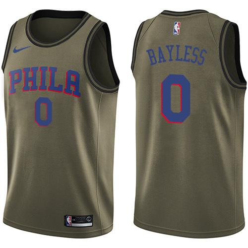 Nike 76ers #0 Jerryd Bayless Green Salute to Service NBA Swingman Jersey