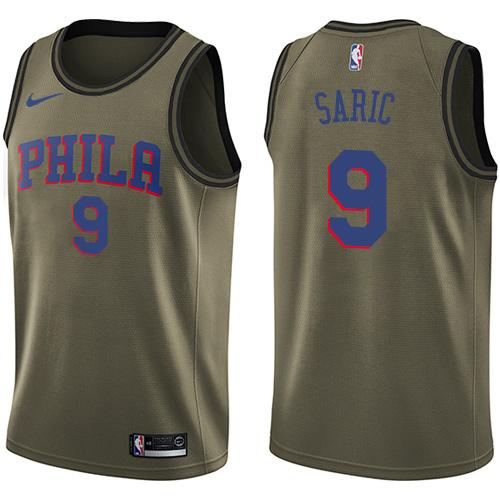 Nike 76ers #9 Dario Saric Green Salute to Service NBA Swingman Jersey