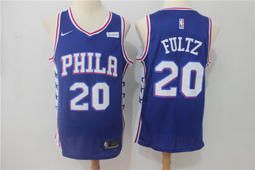 76ers 20 Markelle Fultz Blue Nike Swingman Jersey