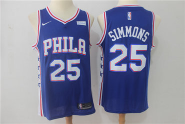 76ers 25 Ben Simmons Blue Nike Swingman Jersey