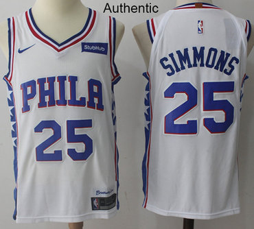 Nike 76ers #25 Ben Simmons White NBA Authentic Jersey