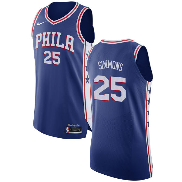 Nike 76ers #25 Ben Simmons Blue NBA Authentic Jersey