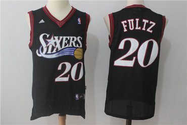 76ers 20 Markelle Fultz Black Throwback Jersey