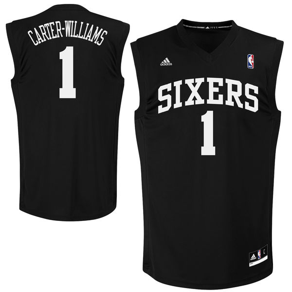 76ers 1 Michael Carter Williams Black Chase Fashion Replica Jersey