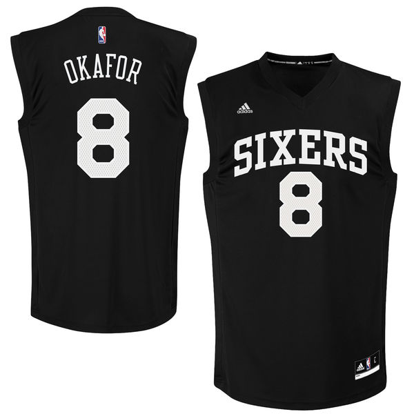 76ers 8 Jahlil Okafor Black Fashion Replica Jersey