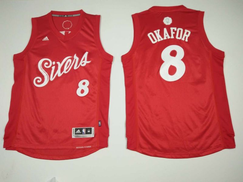 76ers 8 Jahlil Okafor Red 2016 Christmas Day Swingman Jersey