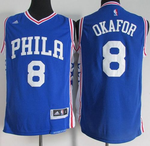 76ers #8 Jahlil Okafor Blue Stitched NBA Jersey