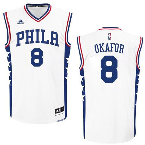 Philadelphia 76ers #8 Jahlil Okafor White Stitched NBA Jersey