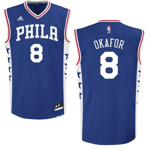 Philadelphia 76ers #8 Jahlil Okafor Blue Stitched NBA Jersey