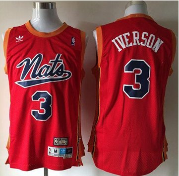 Philadelphia 76ers #3 Allen Iverson Nats Throwback Red Stitched NBA Jersey