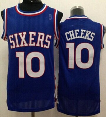 Philadelphia 76ers #10 Maurice Cheeks Blue Throwback Stitched NBA Jersey