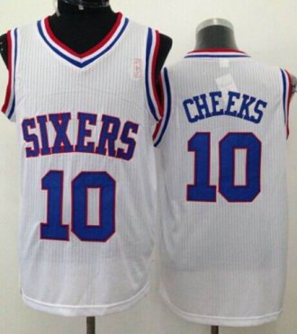 Philadelphia 76ers #10 Maurice Cheeks White Throwback NBA Jersey