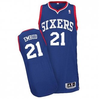 Revolution 30 Philadelphia 76ers #21 Joel Embiid Blue NBA Jersey