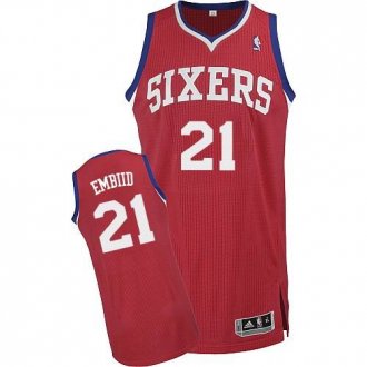 Revolution 30 Philadelphia 76ers #21 Joel Embiid Red NBA Jersey