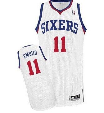 Revolution 30 Philadelphia 76ers #11 Joel Embiid White Stitched NBA Jersey