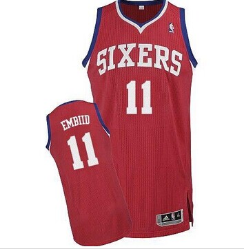 Revolution 30 Philadelphia 76ers #11 Joel Embiid Red Stitched NBA Jersey