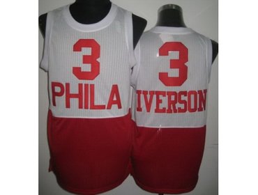 Philadelphia 76ers 3 Allen Iverson White Red Revolution 30 NBA Jerseys